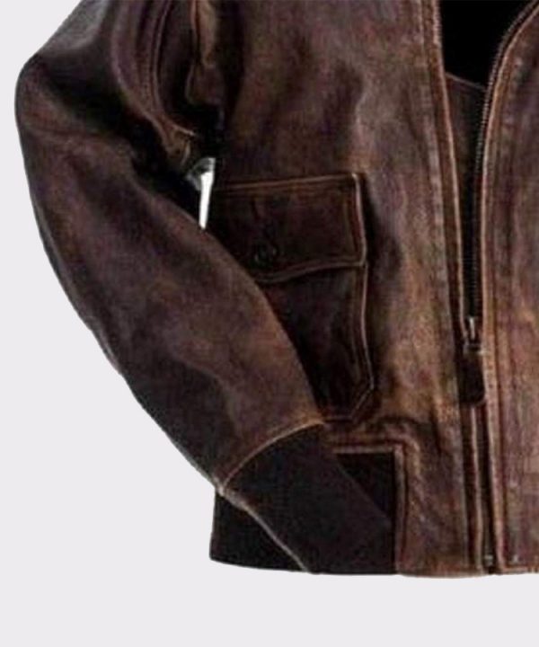 A2 Navy Flight Men Distressed Genuine Brown Leather jacket