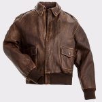 Brown Real Leather Men's Bomber Flight Jacket - Timeless Aviator Elegance