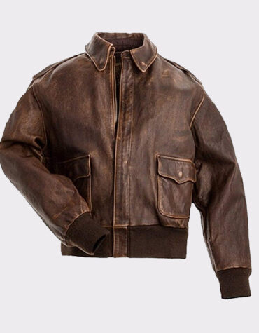Brown Real Leather Mens Bomber Flight Jacket