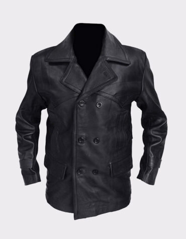 Black Real Leather Biker Coat