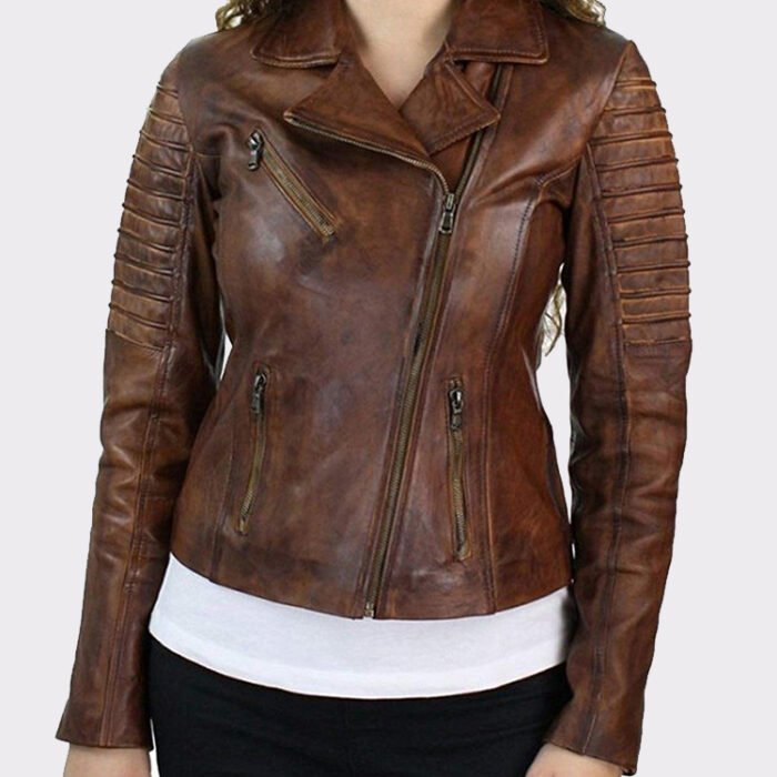 Brown Slim Fit Genuine Real Leather Jacket OuterwearBrown Slim Fit Genuine Real Leather Jacket Outerwear