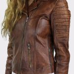 Brown Slim Fit Genuine Real Leather Jacket Outerwear