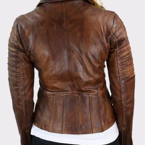 Brown Slim Fit Genuine Real Leather Jacket Outerwear