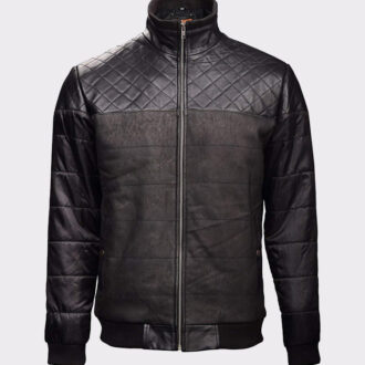 Fashion Black Bomber Leather Jacket