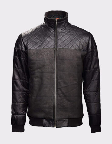 Fashion Black Bomber Leather Jacket