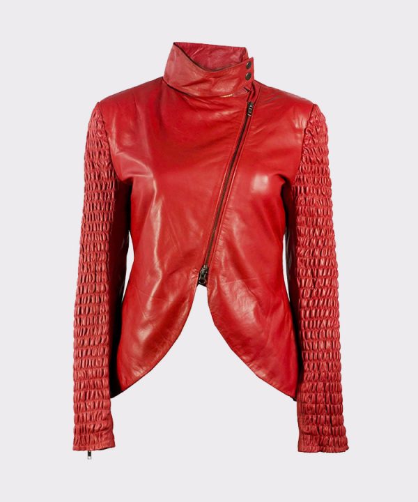 thumbnail image 2 of Designer Stylish Quilted Wear Lambskin Real Leather Biker Jacket For Women UW26 2 of 14