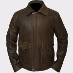 Indiana Jones Harrison Ford Brown Cowhide Real Leather Jacket - Iconic Adventurer's Style