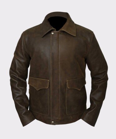 Indiana Jones Harrison Ford Brown Cow Hide Real Leather Jacket