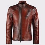 Iron Man Tony Stark Style Men Brown Genuine Leather Jacket