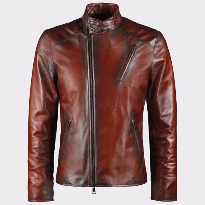 Iron Man Tony Stark Style Men Brown Genuine Leather Jacket