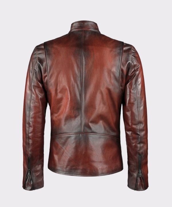 Iron Man Tony Stark Style Men Brown Genuine Leather Jacket