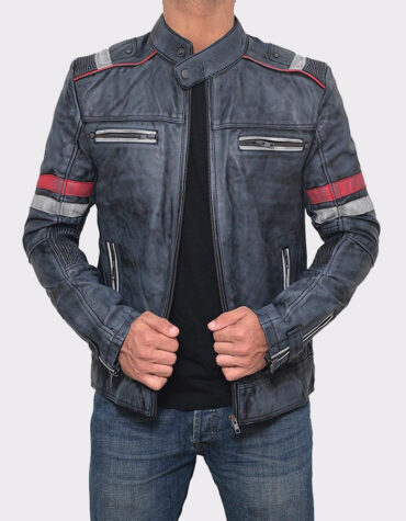 LAMBSKIN DISTRESSED BROWN VINTAGE MENS LEATHER JACKET