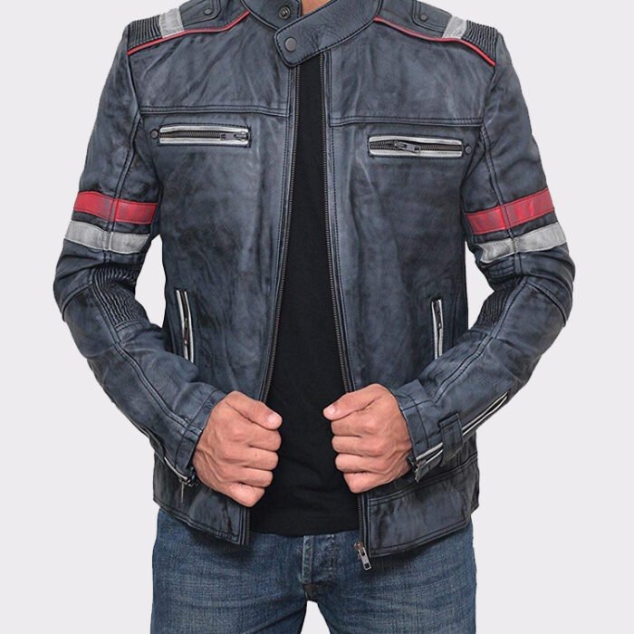 LAMBSKIN DISTRESSED BROWN VINTAGE MENS LEATHER JACKET