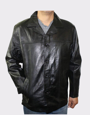 Men Genuine Leather Long car Coat Jacket