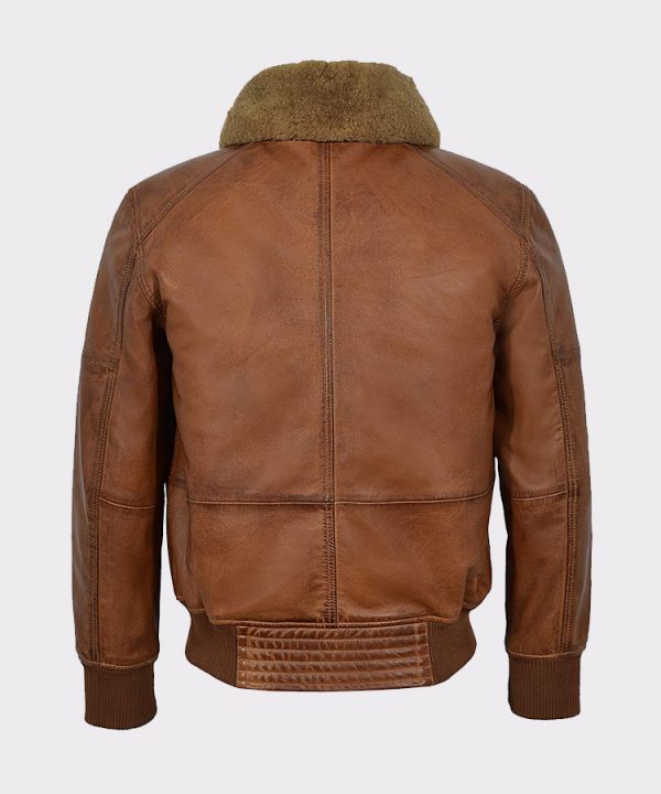 Men's AIR Force Fur Collar Bomber jacket | Mready Leather Wears
