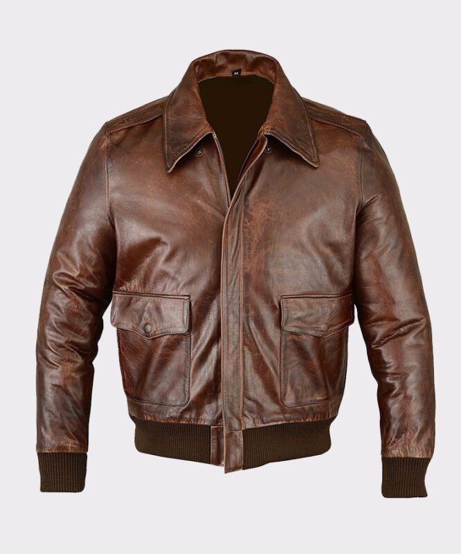 Men's Air Force A-2 Leather Flight Bomber Jacket
