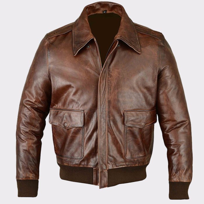 Men's Air Force A-2 Leather Flight Bomber Jacket