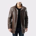 Men's Chad Zealand Lambskin Leather Car Coat - Refined Elegance