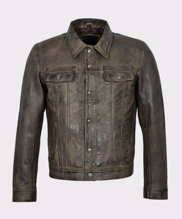 Men's Classic Dirty Brown Real Leather Jacket