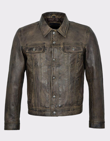 Men's Classic Dirty Brown Real Leather Jacket