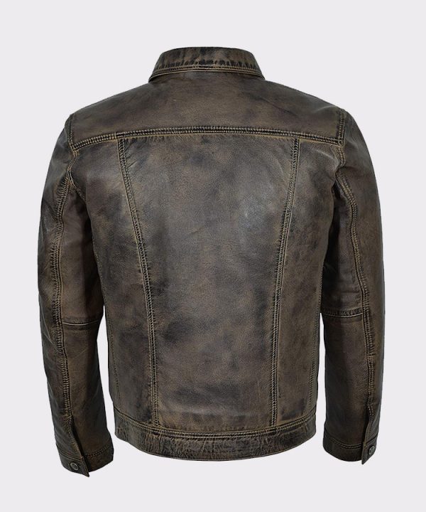 Men's Classic Dirty Brown Real Leather Jacket