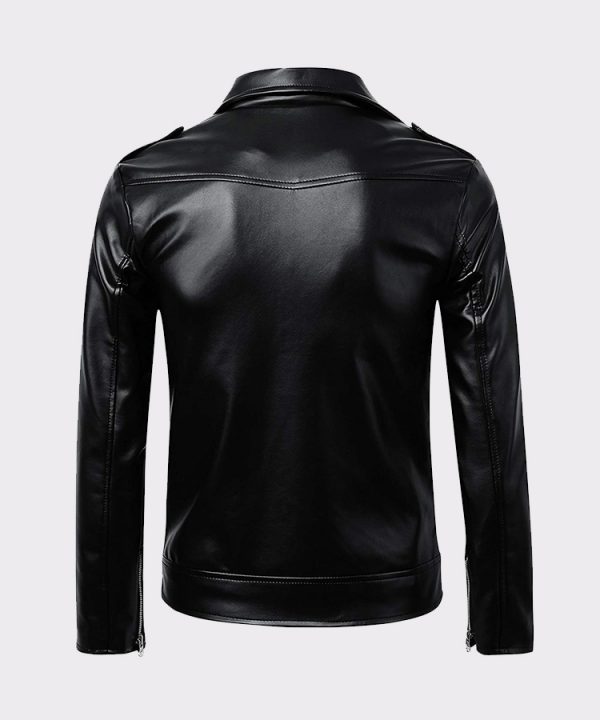 Men's Classic Police Style Real Leather Motorcycle JacketMen's Classic Police Style Real Leather Motorcycle Jacket