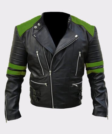 Men's Classic Vintage Motorcycle Green Real Leather Jacket