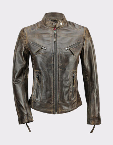 New Ladies Womens Soft Real Leather Vintage Jacket