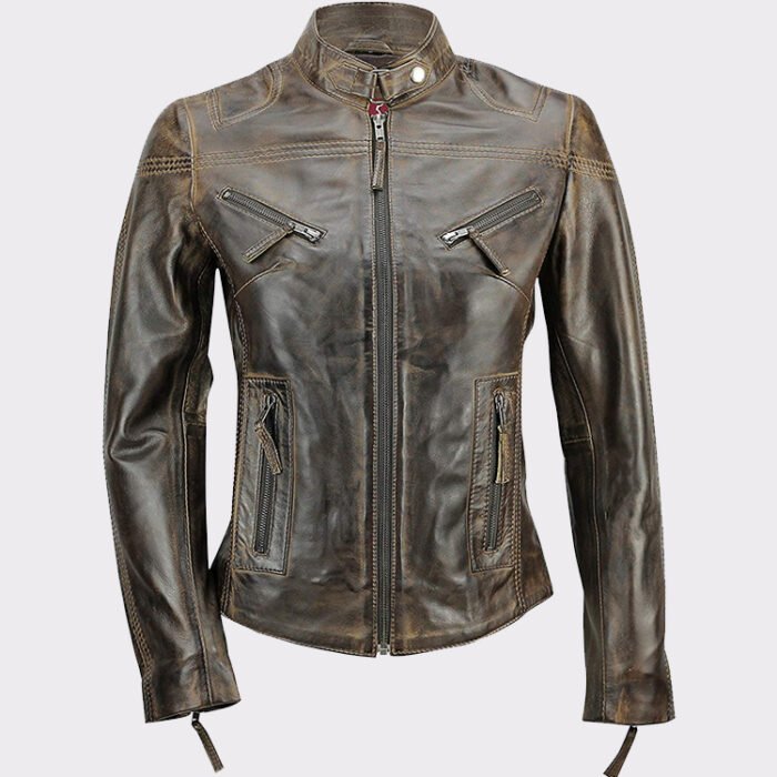 New Ladies Womens Soft Real Leather Vintage Jacket