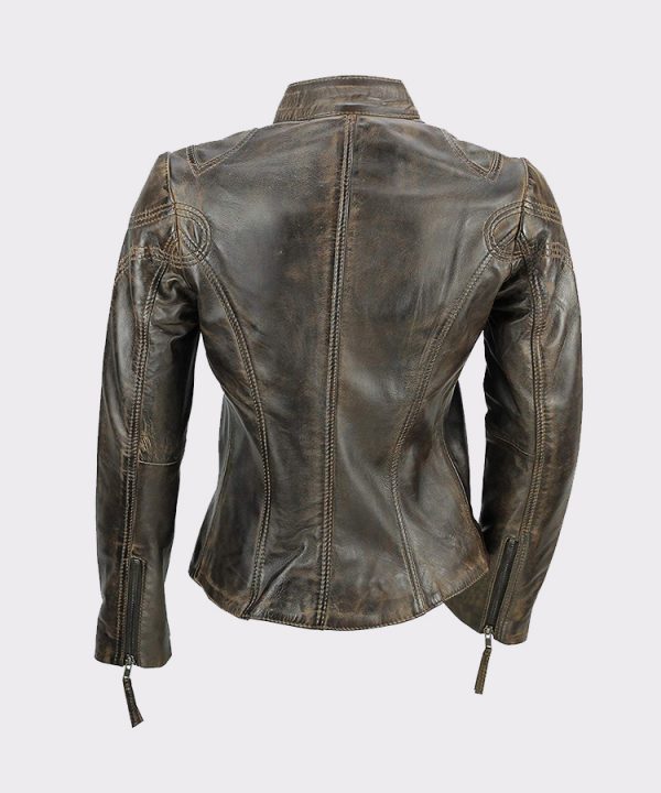 New Ladies Womens Soft Real Leather Vintage Jacket
