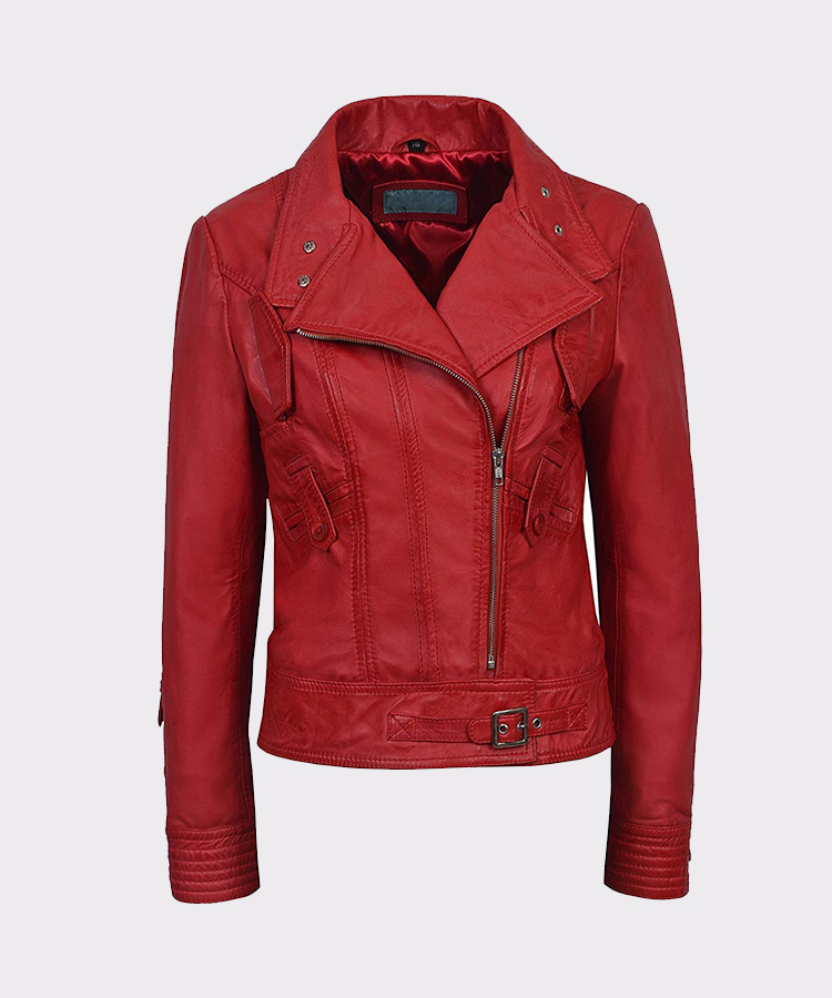 SculptChic - Supermodel Ladies Red Rock Biker Jacket | Free Shipping ...