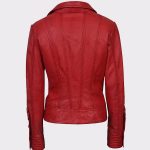 New 'Supermodel' Ladies Red Rock Biker Style leather jacket