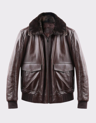 Real Lambskin Brown Aviator Flight Pilot Jacket
