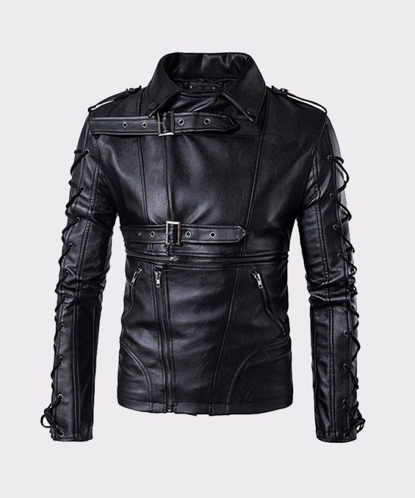 Simit Fashionable Lambskin Biker Black Motorcycle Leather Jacket