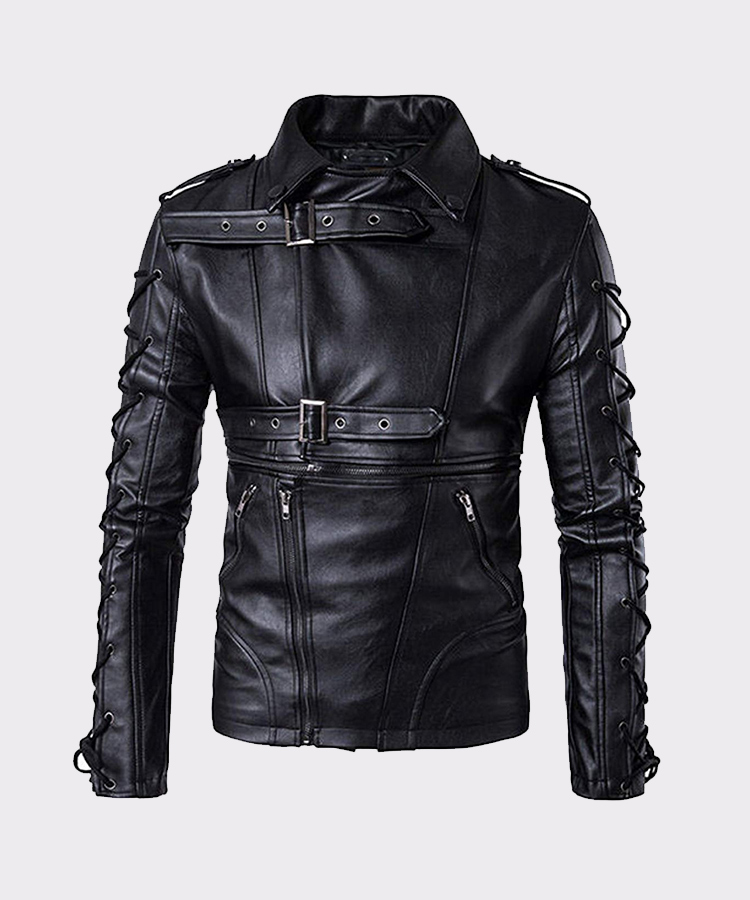 Simit Fashionable Lambskin Biker Black Motorcycle Leather Jacket - Mready