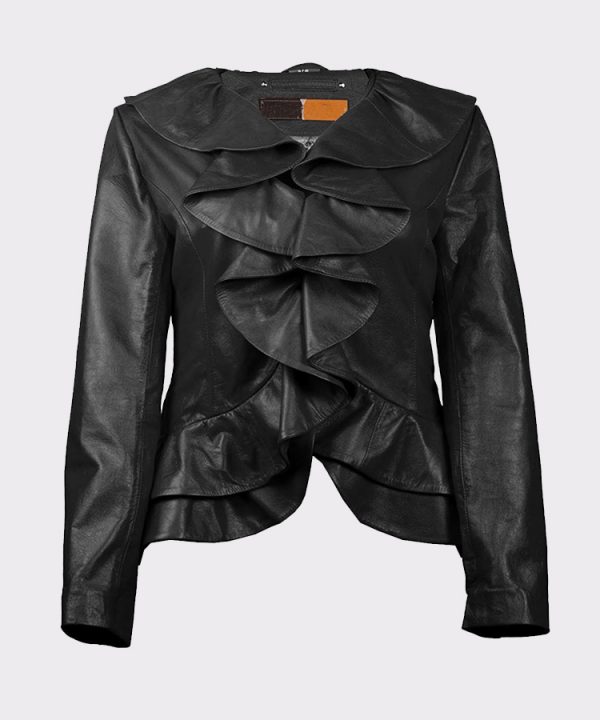 Stylish Ladies leather Blazer Coat Single