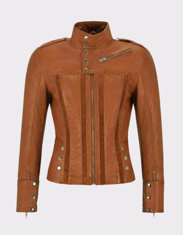 Suede Patch Front Real Lambskin Leather Jacket