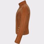 Suede Patch Front Real Lambskin Leather Jacket