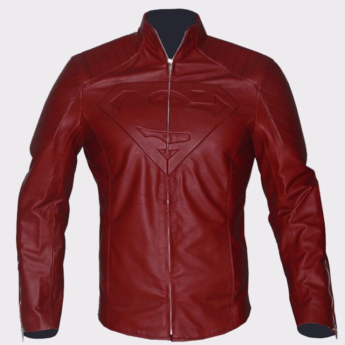 Super The Man Cosplay Faux Leather Costume Comic Superhero Jacket