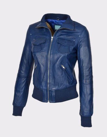 Womens Leather Bomber Jackets Motorcycle