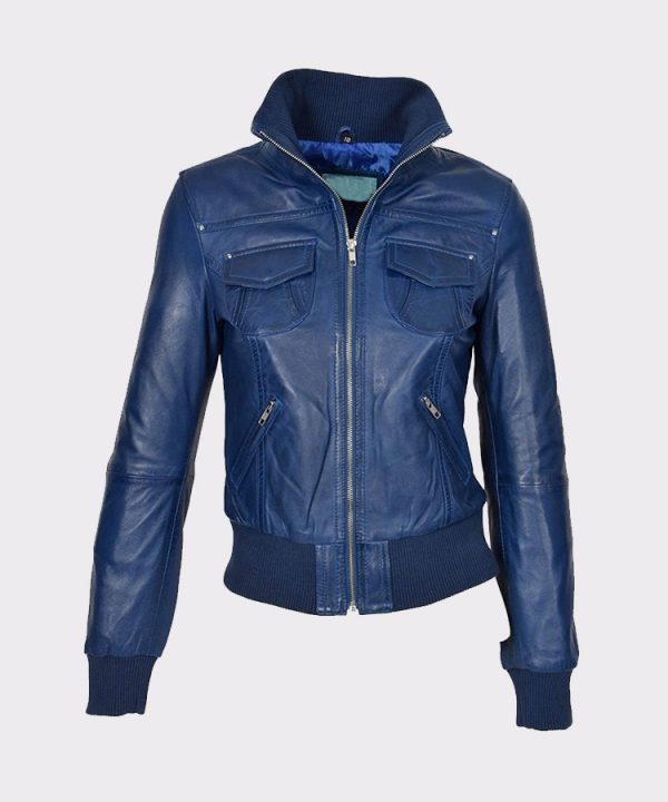 Womens Leather Bomber Jackets Motorcycle