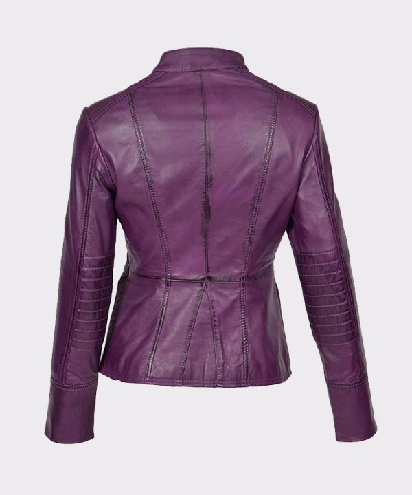 Womens Military Punk Style Real Leather Casual Jacket