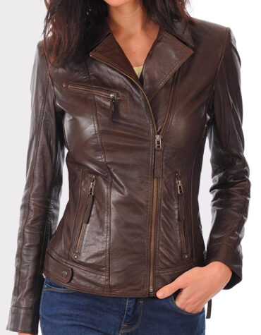 Women's Real leather lambskin bomber jacket for biker