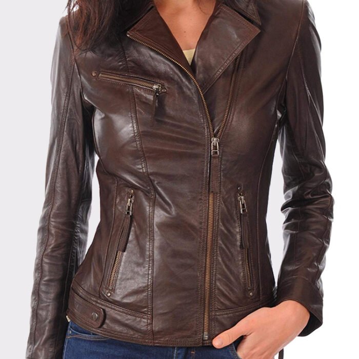 Women's Real leather lambskin bomber jacket for biker