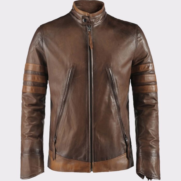 X Men Wolverine Brown Leather Jacket