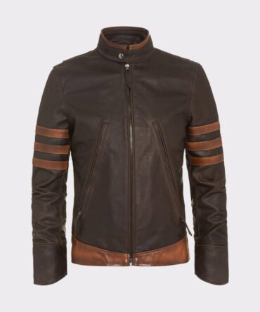 X-Men Wolverine Origins Vintage Style Brown Motorcycle Leather Jacket