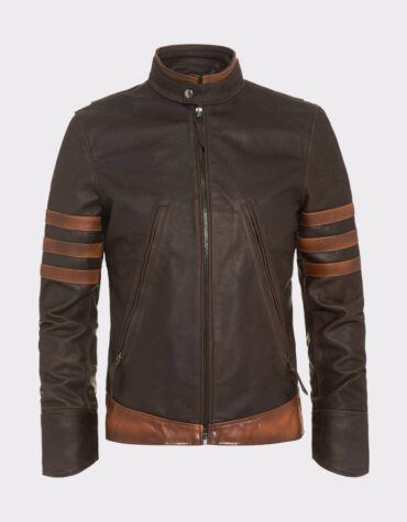 X-Men Wolverine Origins Vintage Style Brown Motorcycle Leather Jacket