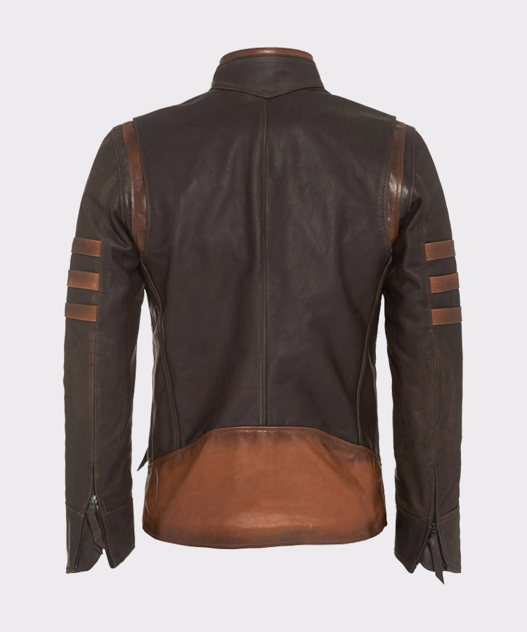 X-Men Wolverine Origins Vintage Style Brown Motorcycle Leather Jacket