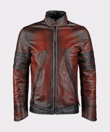 X-Men Wolverine Vintage Brown Motorcycle Leather Jacket1