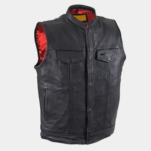 Big Men's Top Grade Club Leather Motorcycle Vest